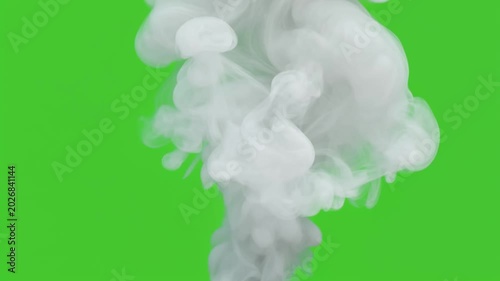 A fluid smoke motion graphic on a green screen background, designed for easy integration with various visual projects.