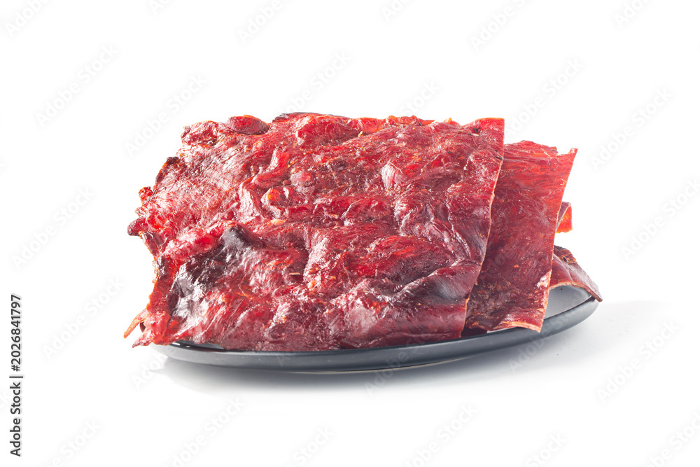 Fototapeta premium Freshly baked delicious pork jerky