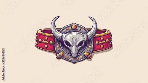 Silver bull skull belt buckle with ornate detailing
