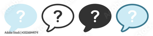 Fotografie Set of four question mark speech bubbles in different styles
