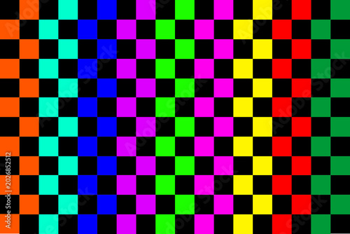 Rainbow Checkered Pattern Abstract Background Stock Illustration