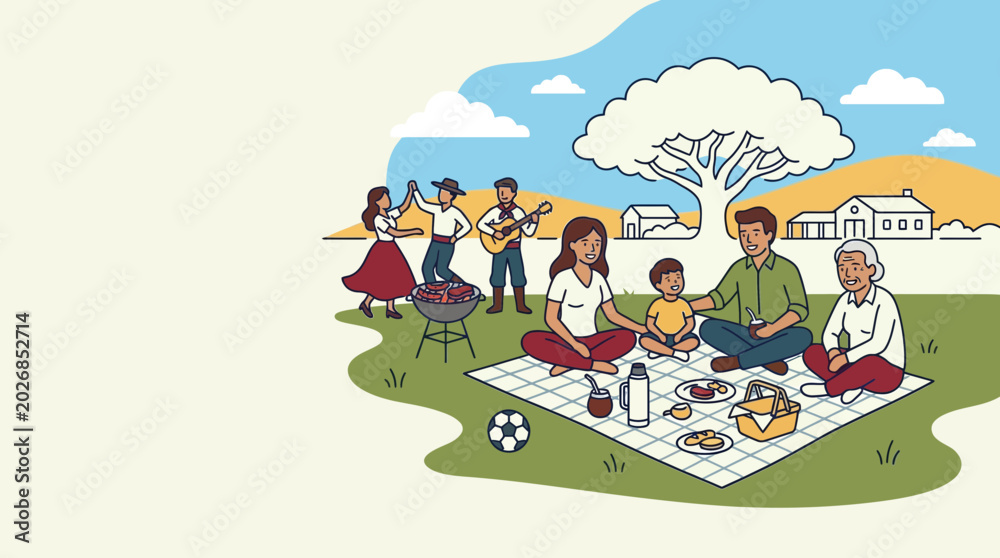 Obraz premium Diverse Family Having a Fun Outdoor Picnic and Gathering.