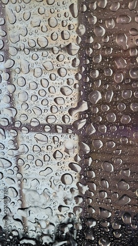 water drops on metal surface