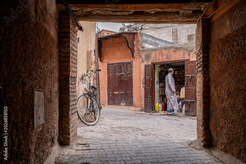 Colorful Alley in the Historic Medina of Marrakech