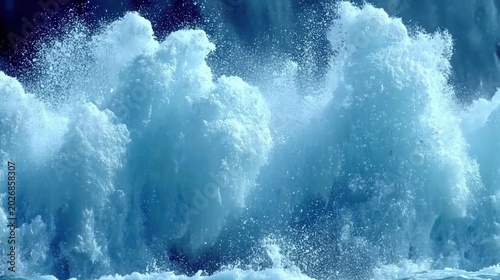 Powerful ocean waves crashing