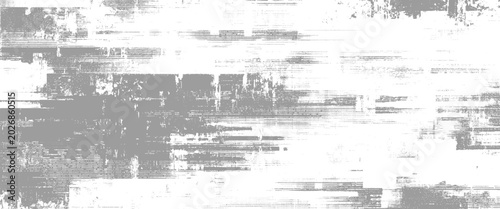 Gray textured background with horizontal lines and scattered dots resembling distressed paper or digital noise