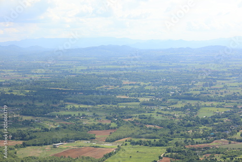aerial view of rural landscape