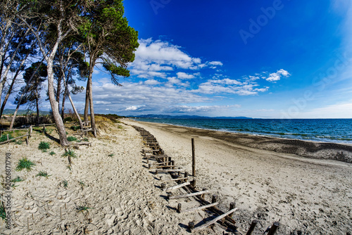 Bild auf Leinwand Panoramic view of Carbonifera Beach in Sterpaia Park, Piombino, Tuscany, Italy