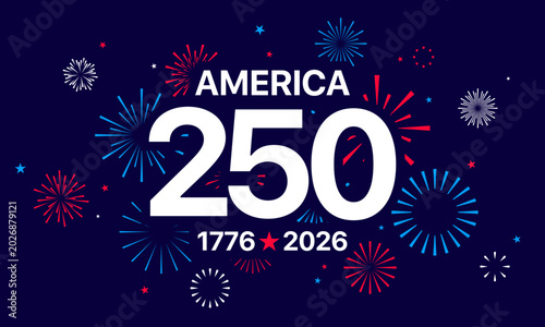 Canvas Print America 250th anniversary, USA 250 years background