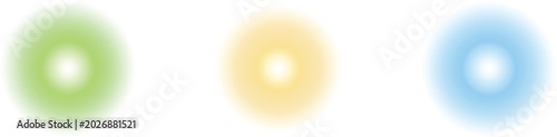 Soft Glowing Colorful Light Circles Isolated on White Background