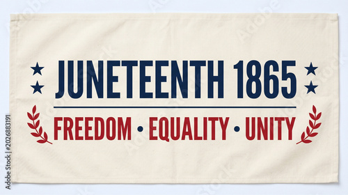 Juneteenth 1865 Freedom Equality Unity Minimalist Typography Banner Vector Design