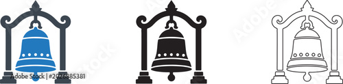 Foto Bell tower icon 3 icon concepts colour icon, solid icon, and line art transparen
