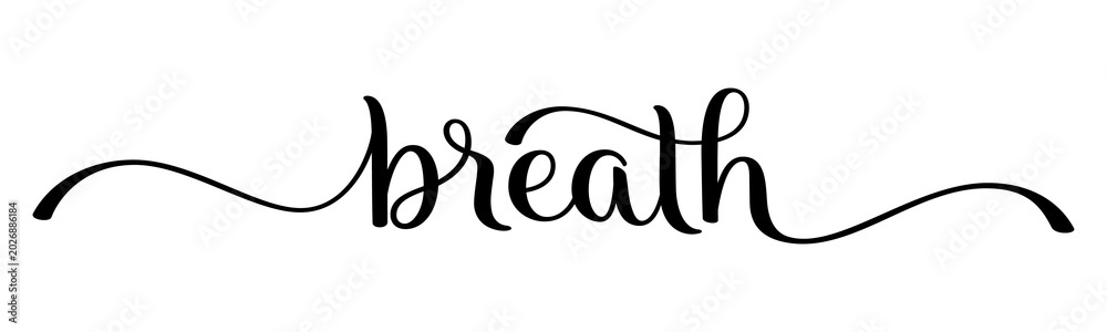 Fototapeta premium BREATH brush lettering banner on transparent background