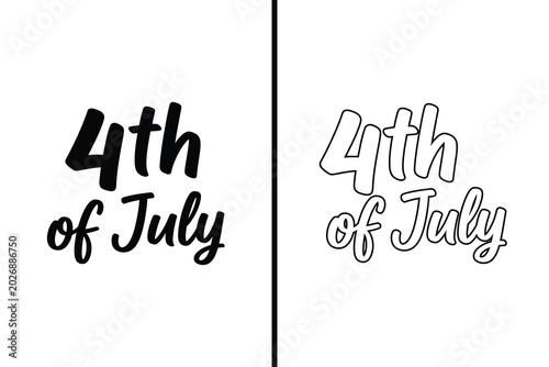 4th of july patriotic text illustrations