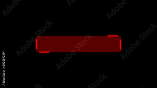 Dynamic red neon lower third overlay with glowing cinematic frame for broadcast, streaming, gaming, and professional video editing projects, alpha channel