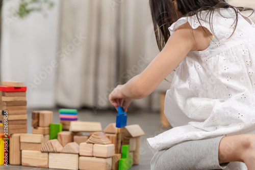 Tableau sur toile Happy children play and learn, education, learning, development, family, problem