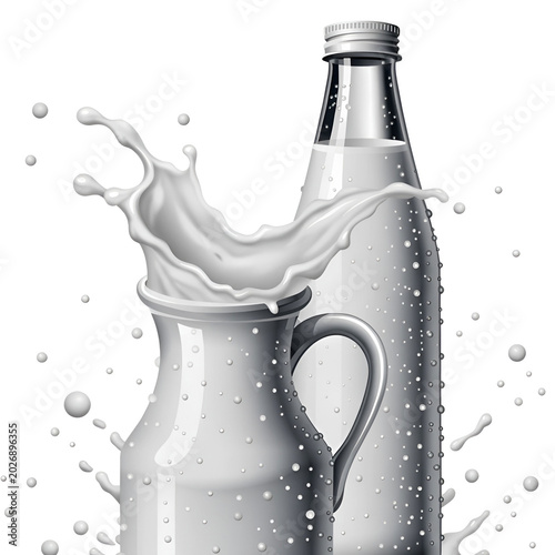 realistic vector icon illustration dairy farm fresh