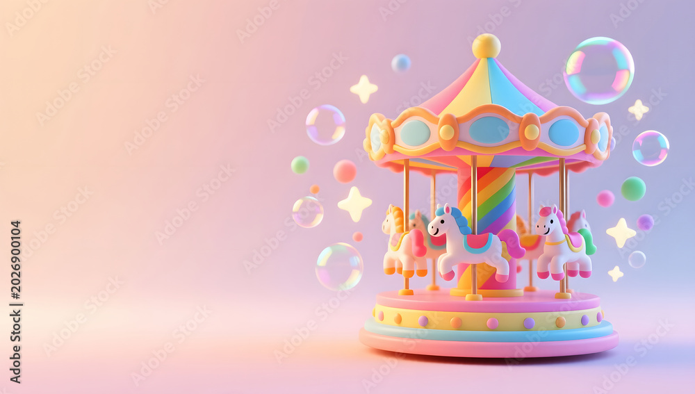 Fototapeta premium Children's Day Carousel Joyful Fun