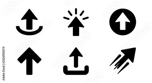 Tableau sur toile Upload Icons Set, Arrow Symbols, Data Transfer Graphics, Digital Uploading Conce