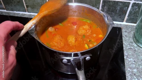  Penang Thai Red Curry on Stove Vegan Deep Fried Tofu