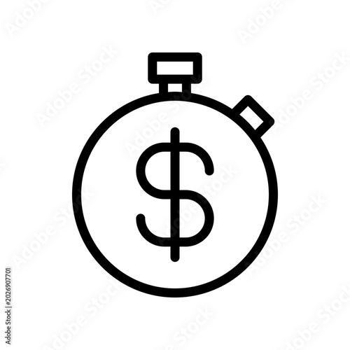 Limited Time Offer Stopwatch with Dollar Symbol Vector Icon