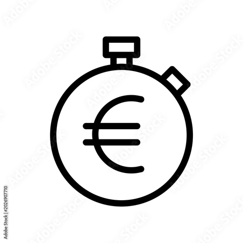 Limited Time Offer Stopwatch with Euro Symbol Vector Icon