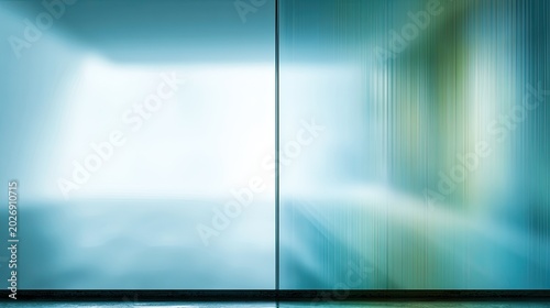 Abstract architectural interior with soft light and blurred vertical lines