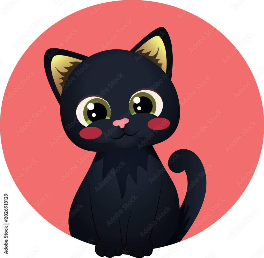 Fototapeta premium Cute black cat