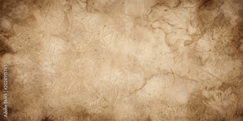 Tableau sur toile An aged, textured parchment paper with a vintage aesthetic, exhibiting stains and creases, suggestive of historical documents or ancient maps, creating a rustic and timeworn feel