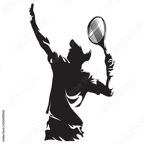 A silhouette of a tennis player celebrating a point during the game