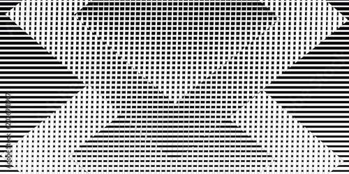 Fotografie Black and White Op Art Background with Linear Texture, 10 eps