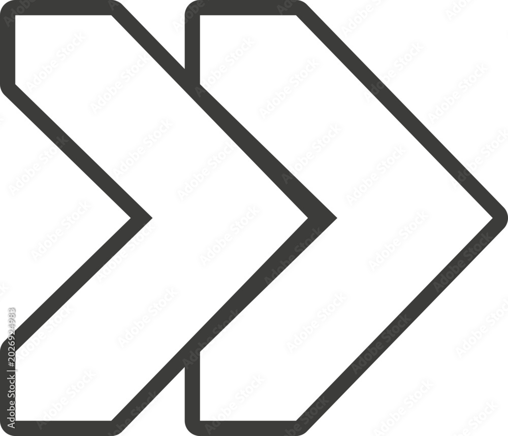 Fototapeta premium Double Chevron Arrow Icon