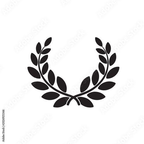 Photos Laurel wreath symbol of victory and power flat vector icon for apps and websites