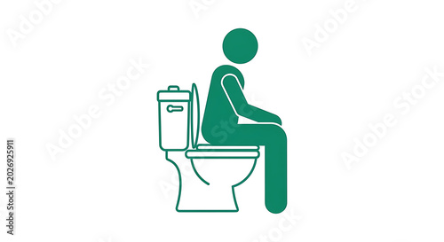 Woman in green dress sitting on white chair using smartphone, flat