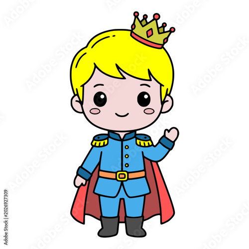 Cute Prince Cartoon Vector Illustration