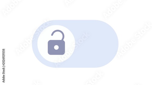 Lock and unlock motion graphic animation on a transparent background.