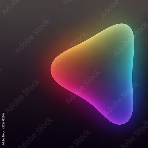 Vibrant Abstract Gradient Blob Glowing on Dark Background