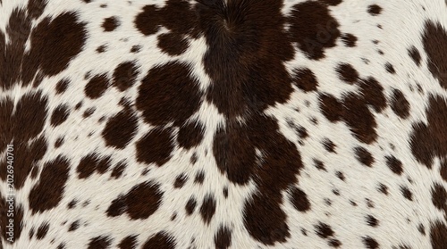 Natural brown and white spotted cowhide texture background showing animal fur detail
