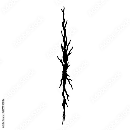 vertical split crack texture for ground concrete wall destruction smash effect dry land vector background