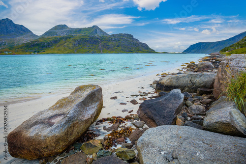 Foto Fjord in rainy weather