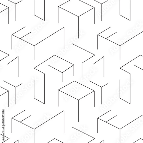seamless wireframe edge pattern abstract geometric line art vector background
