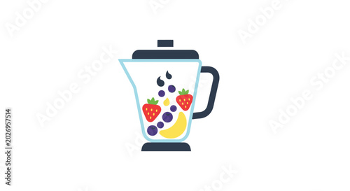 Blender with fruit inside icon.