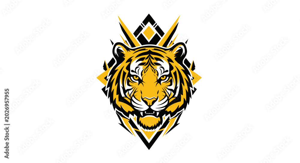 Obraz premium Fierce Tiger Head Mascot Logo Vector