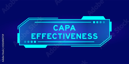 Photos Futuristic hud banner that have word CAPA effectiveness on user interface screen