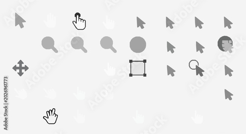 Schilderij op canvas :
Modern Click and Cursor Linear Icons Collection for Web and Mobile Interface