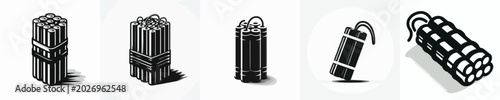 Bilde på lerret Vector silhouette of dynamite