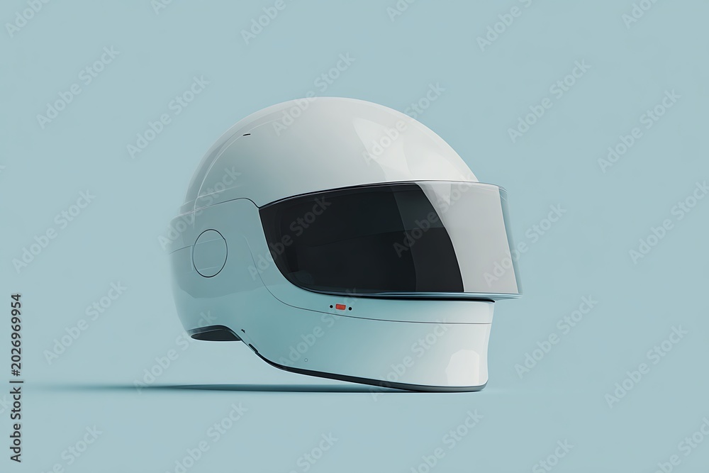 Fototapeta premium VR helmet isolated on soft blue background