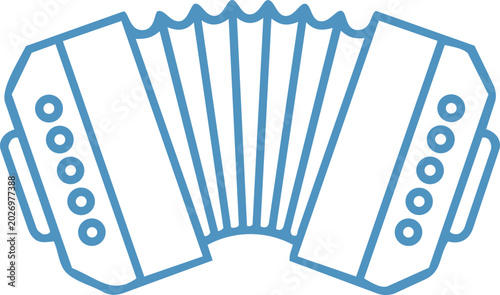 Cuadro en lienzo Bandoneon outline vector icon – traditional Argentine music instrument isolated