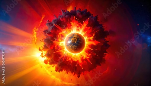Solar Eclipse Cosmic Event Space.