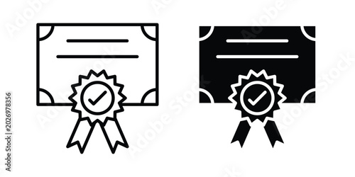 Foto Qualification icon for apps and websites. Vector symbols